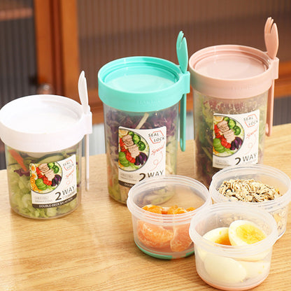 Double-layered Food Container Salad Cereals Shaker Cup