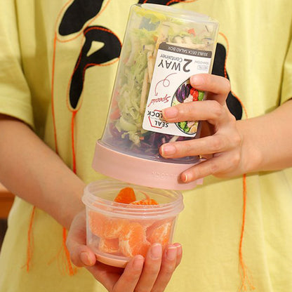 Double-layered Food Container Salad Cereals Shaker Cup