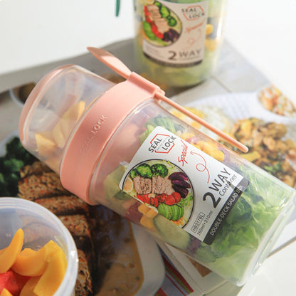 Double-layered Food Container Salad Cereals Shaker Cup