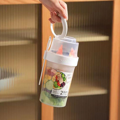 Double-layered Food Container Salad Cereals Shaker Cup