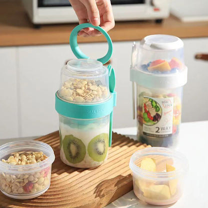 Double-layered Food Container Salad Cereals Shaker Cup