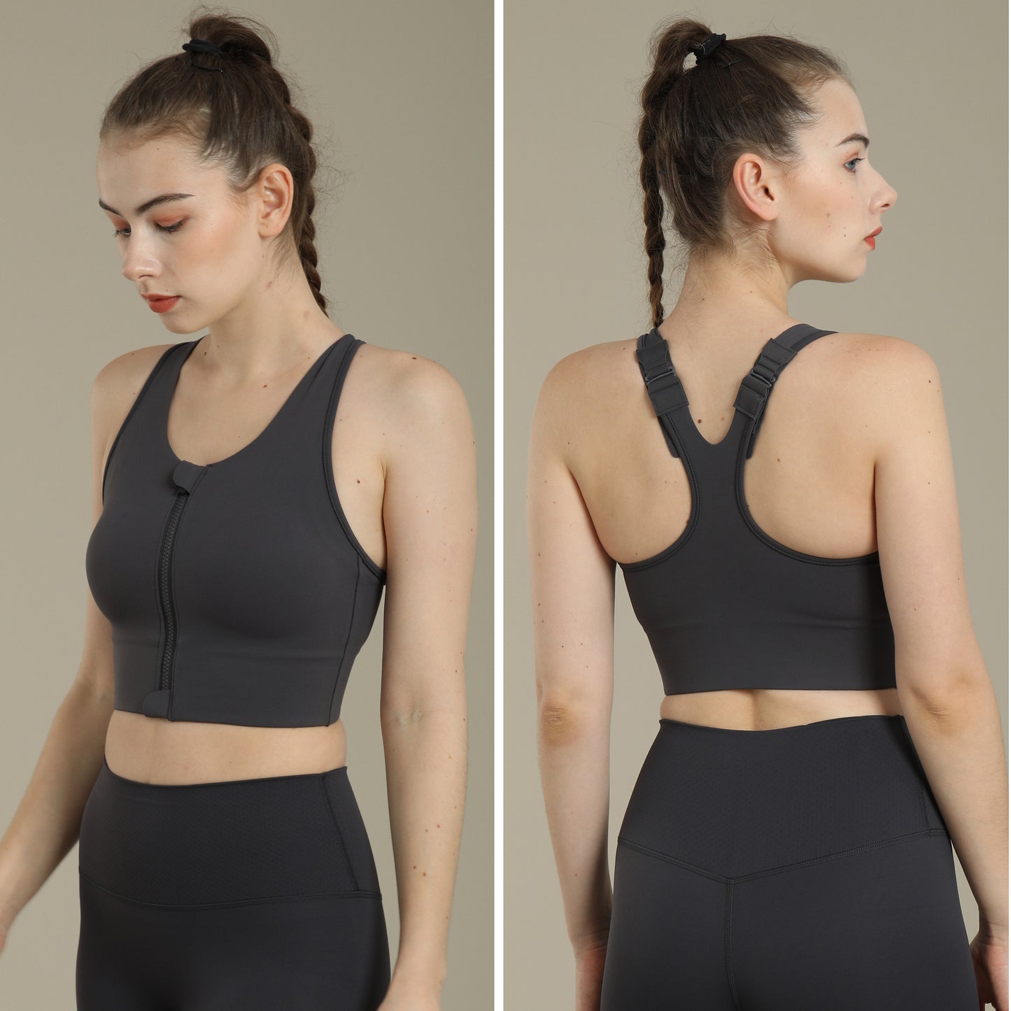 Women's Front-Zip Bra High Impact Full-Support.