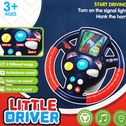 Car Simulation Steering Wheel Musical Toy for 3 Years+ Boys Girls.