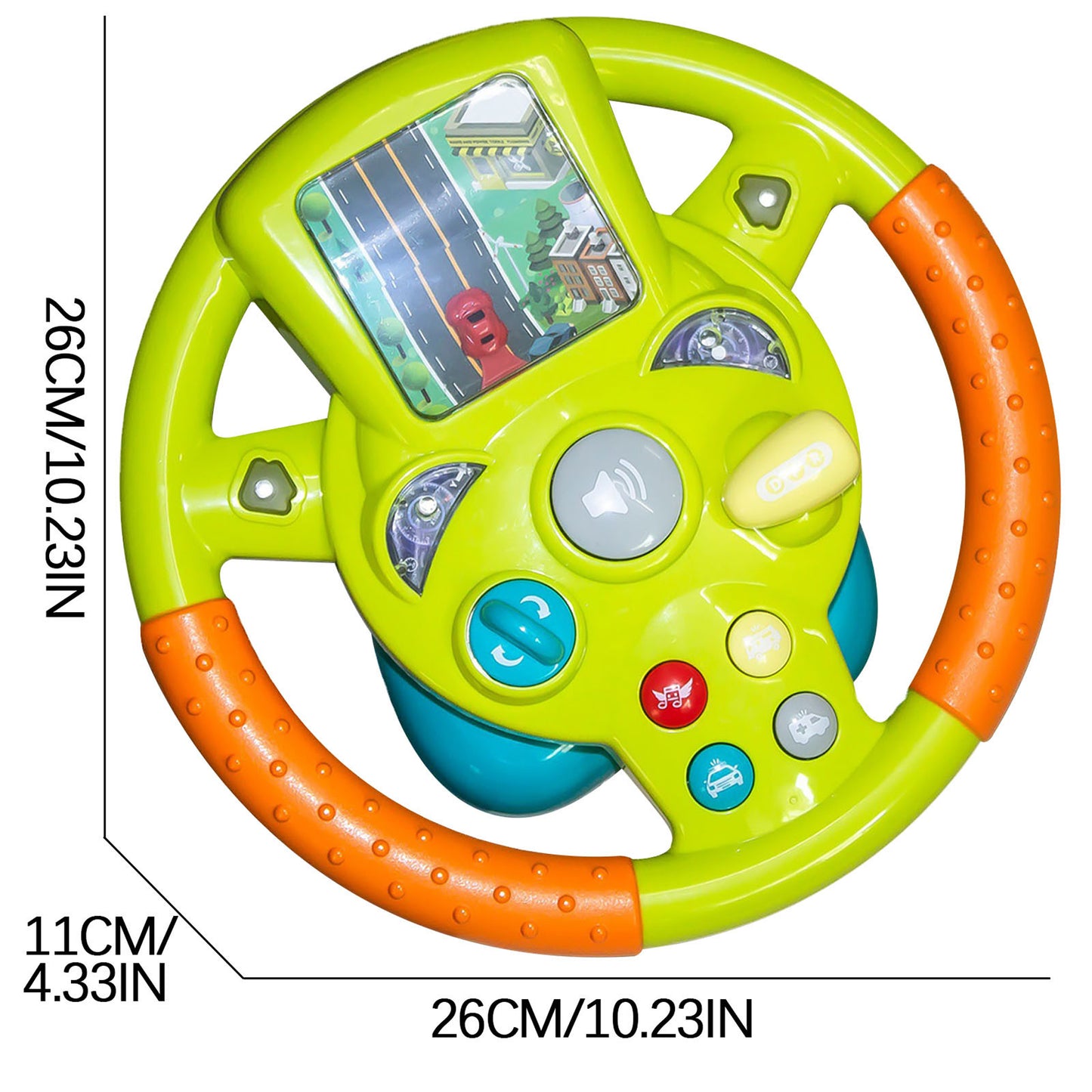 Car Simulation Steering Wheel Musical Toy for 3 Years+ Boys Girls.