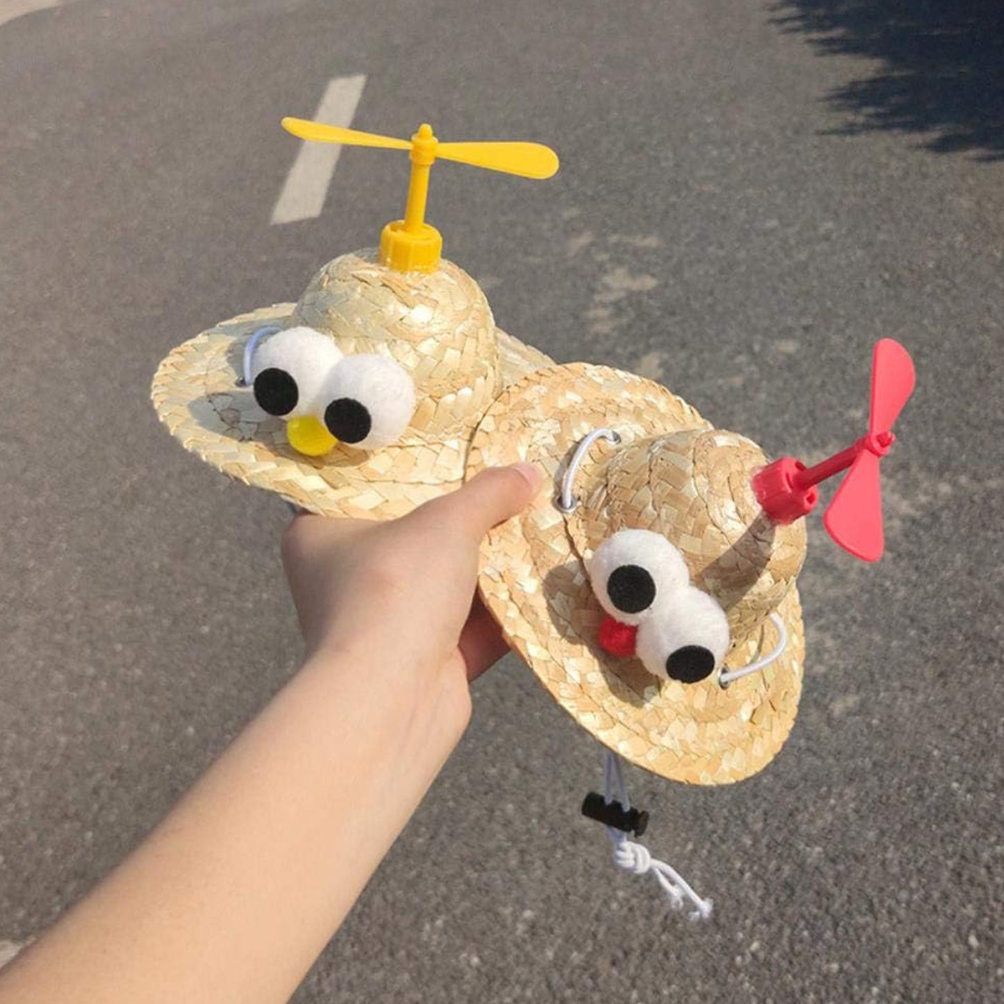 Pet Straw Hat Dragonfly Style Mini Dog Sombrero