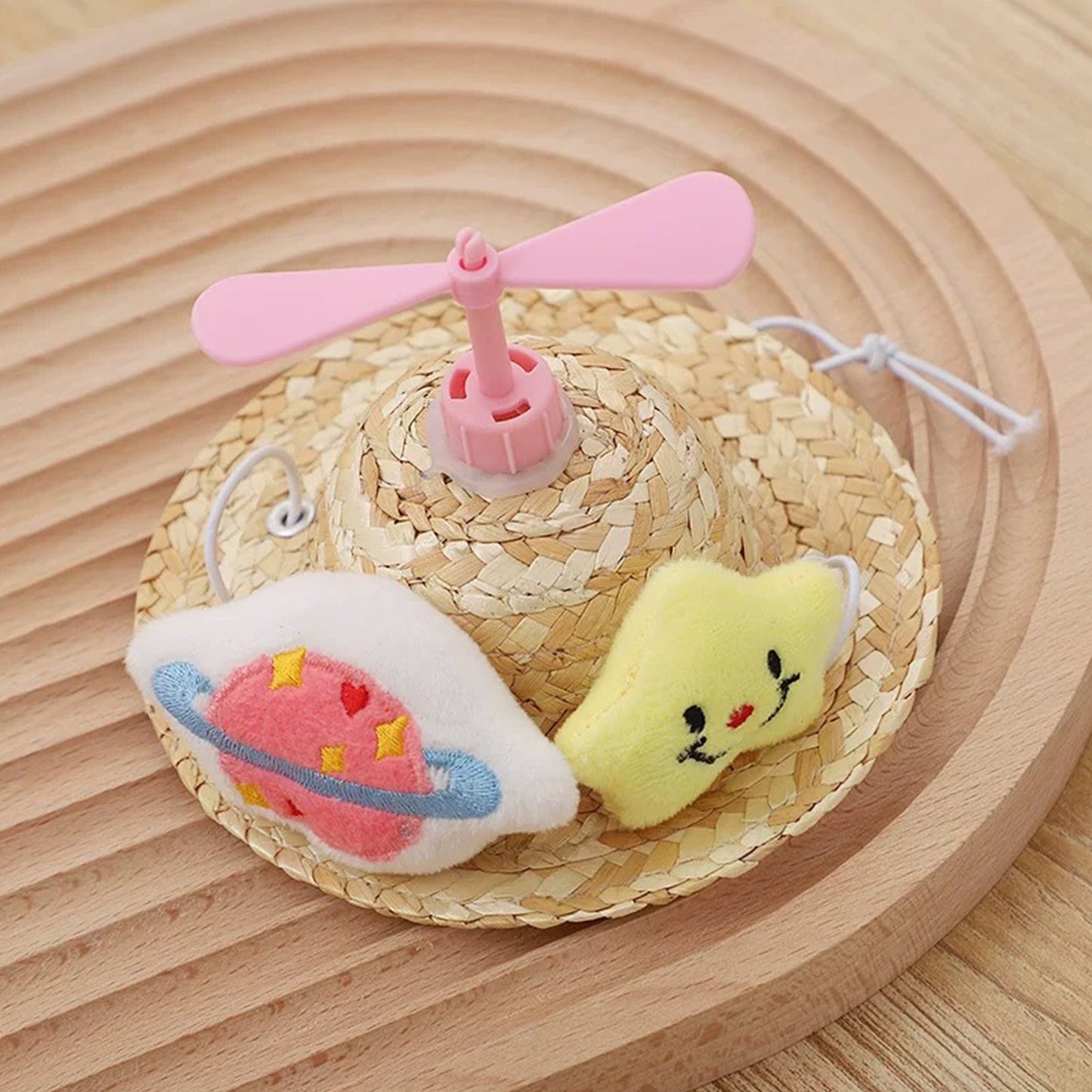 Pet Straw Hat Dragonfly Style Mini Dog Sombrero