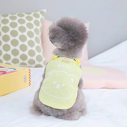 Cute Bear Printed Mini Check Pattern Pet Puppy Clothing.