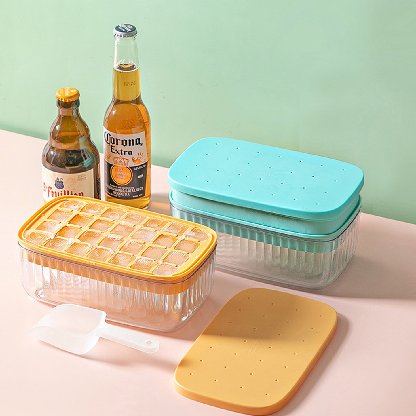 Stackable Silicone Ice Cube Trays Press to Release