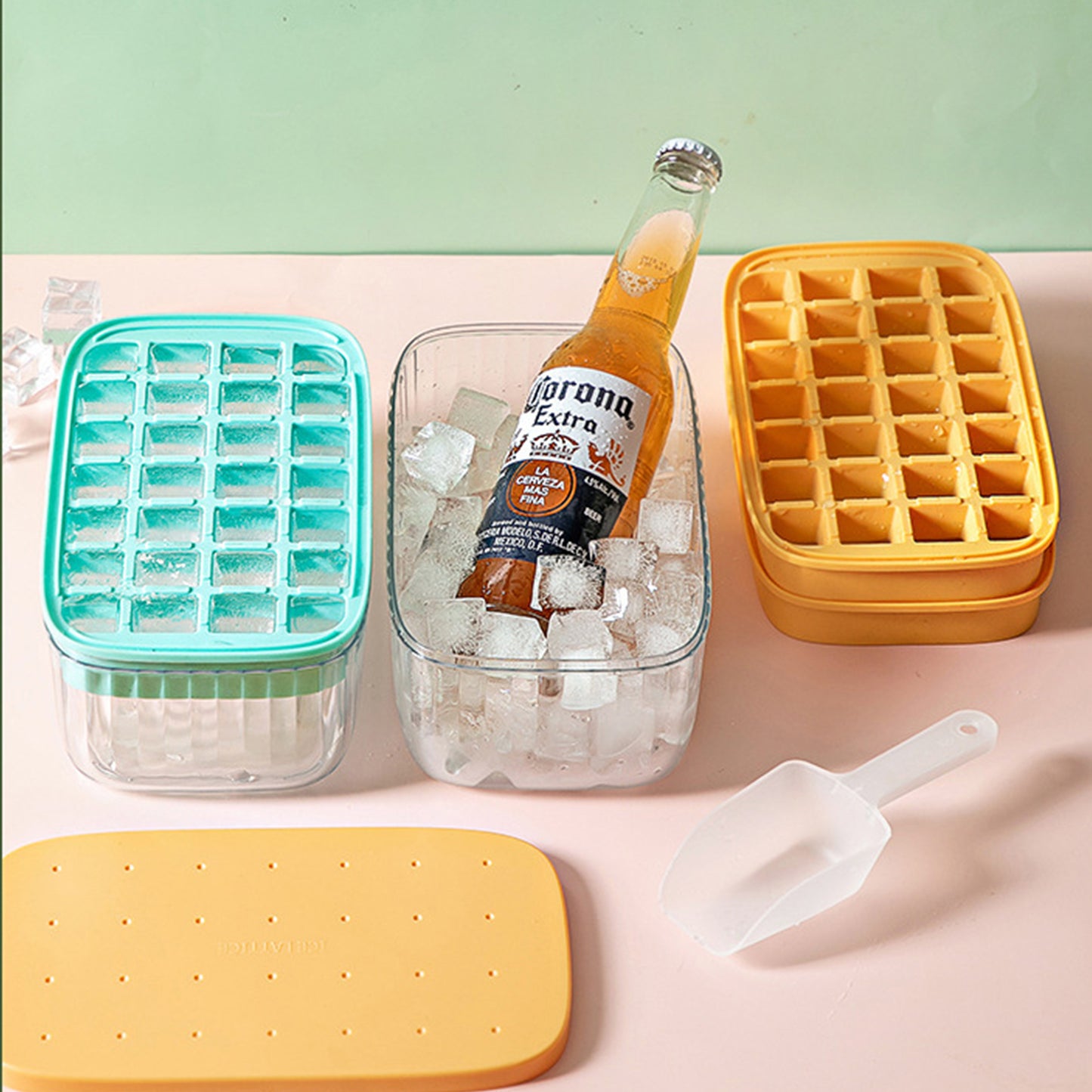 Stackable Silicone Ice Cube Trays Press to Release