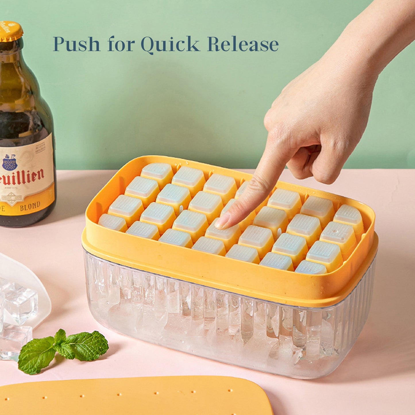 Stackable Silicone Ice Cube Trays Press to Release