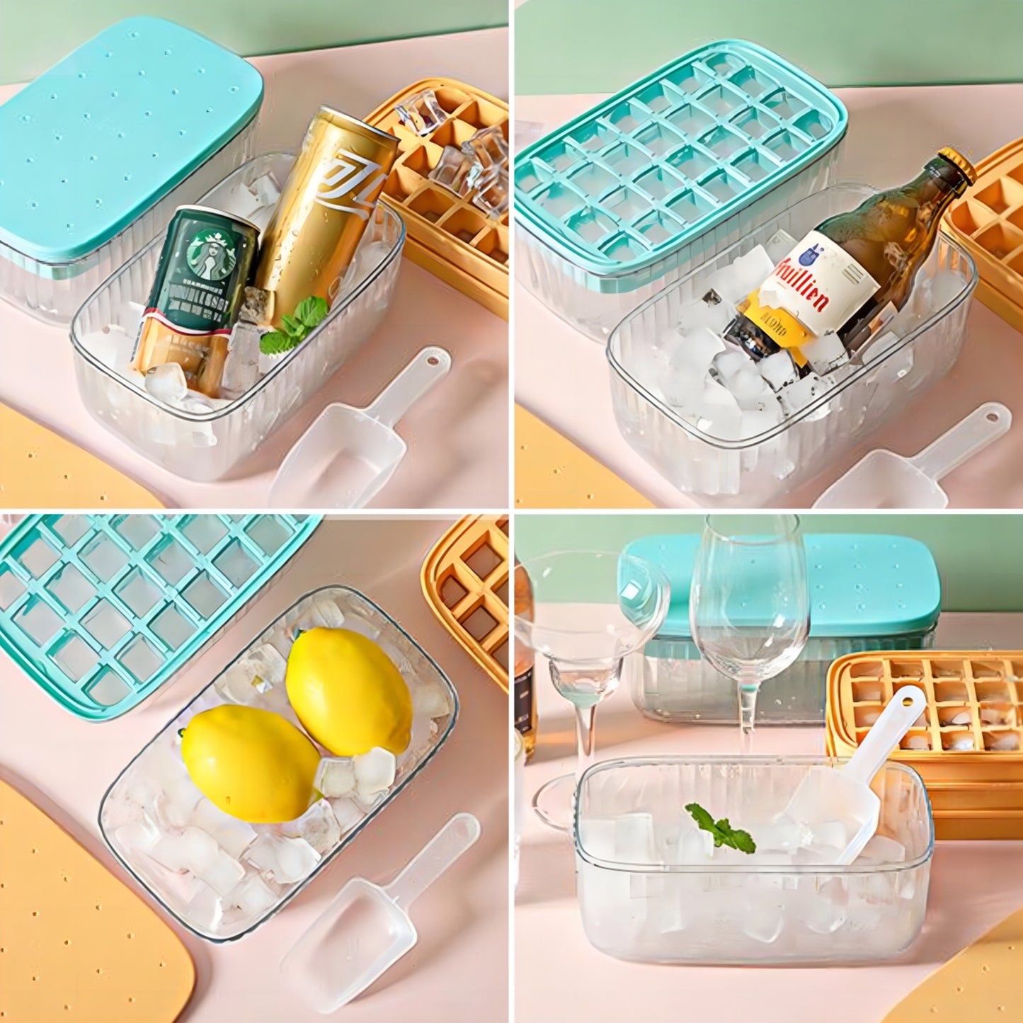 Stackable Silicone Ice Cube Trays Press to Release