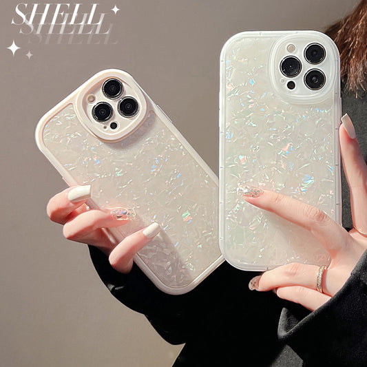 Shiny Pearl Shell Textured Protective Case for Apple iPhone