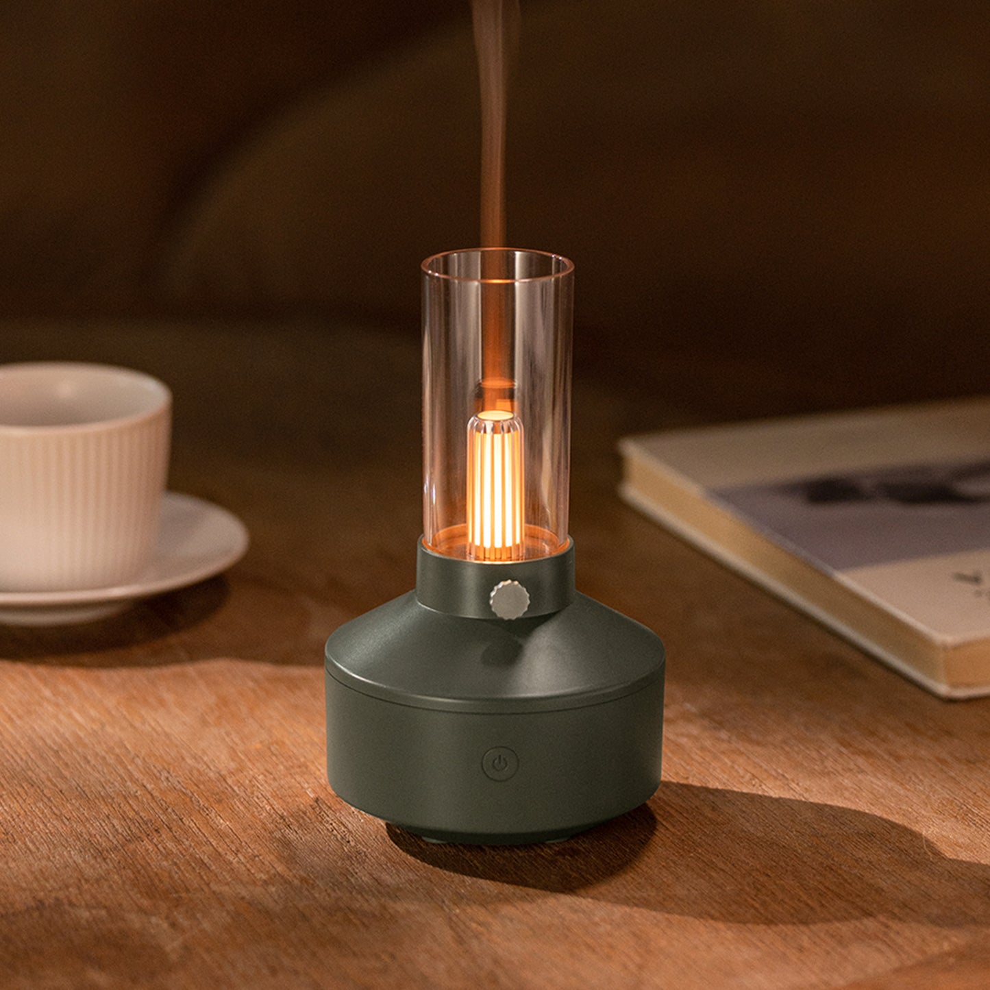 Vintage Lamp Humidifier LED Light Aromatherapy Diffuser